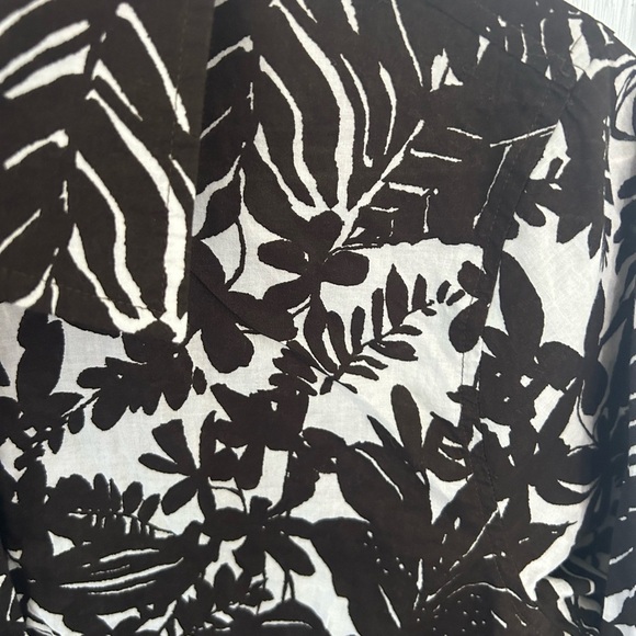 Liz Claiborne Brown Floral Button Down Shirt Top Size Large - Picture 4 of 11